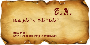 Babják Máté névjegykártya