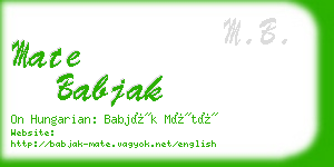 mate babjak business card